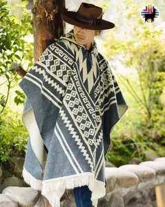 Bushtit Alpaca Poncho Handcrafted Elegance 80% Alpaca 20% Acrylic One Size Fits Most Warmth Stylish Look for Women Men 48x38 Inches