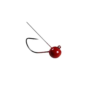 Weedless Weighted Wacky Jig Hook 4Pack Red