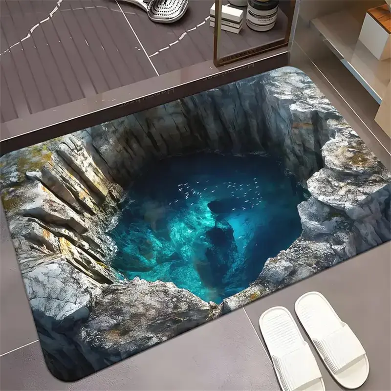 Visual Effect Door Mat, Soft and comfortable bathroom Floor mat, Easy-to-clean short-pile carpet ,Suitable for living rooms, bedrooms, and bathrooms, Doormat, entrance mat, Bathroom Decorative Mat, Bathroom Mats