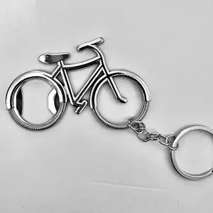 Silver Bicycle Keychain with Chain Attachment - Simple Design for Keychain Use