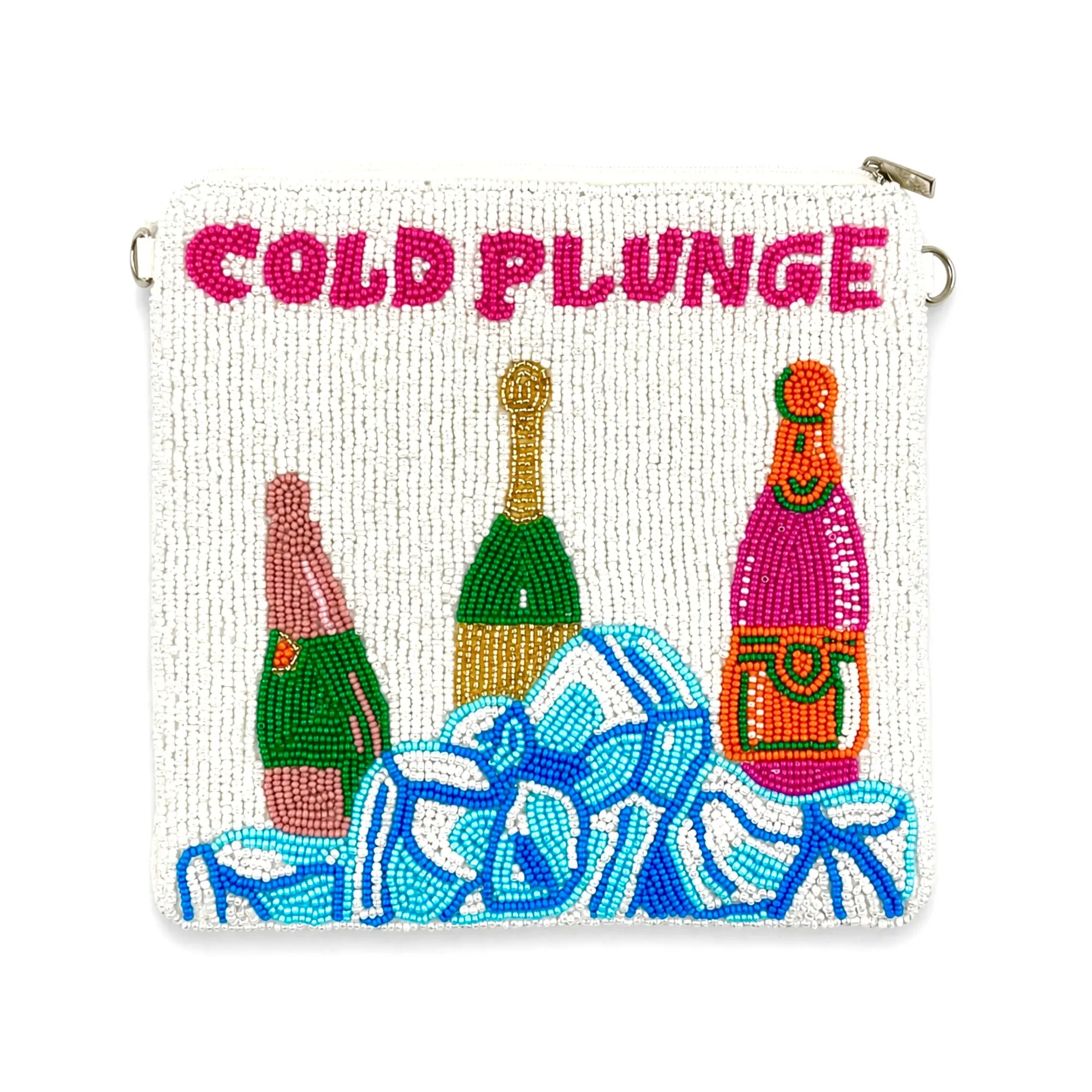 Beaded Cold Plunge Champagne Purse Pouch