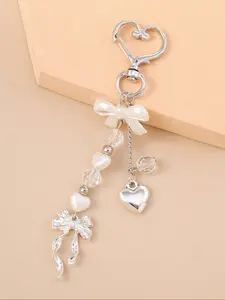 Unisex Faux Pearl Bow Keychain Pendant, Keychain Kawaii, Beach Series Friend Gift, Car Accessories, Women's Keychain Bag Charm