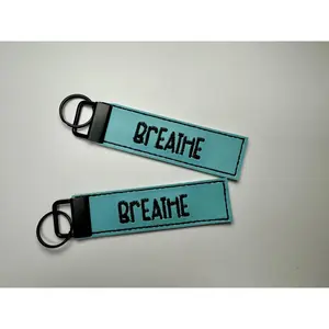 Breathe Embroidered Inspirational Keychain