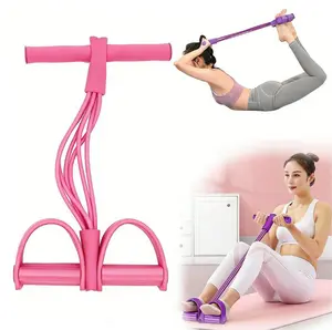 21 Fitness Resistance Bands-6 Tube Pedal Ankle Puller - 2025 New Sit up Leg Stretch Rope Exercise Bands with Handles, Stretching Workout Fitness Bands for Arm Weights Exercise Equipment