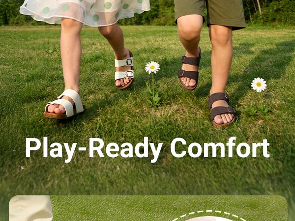 DREAM PAIRS Girls Boys Slides For Kids Non-Slip with Adjustable Straps for Indoor & Outdoor Toddler Little Kid/Big Kid