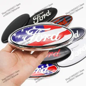 175mm Metal Car Front Grille Badge Sticker, Sticker For Cars, Fits Ford Focus Mondeo Edge Ecosport Ranger Kuga, Rear Trunk Emblem Decal Accessory, Vehicle Exterior Decoration, Automobile Decals