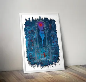 Bloodborne Yharnam Fear The Old Blood Poster - Gothic Videogame Art Print - Unframed High-Resolution Dark Fantasy Wall Decor - FromSoftware Fan Art Gift