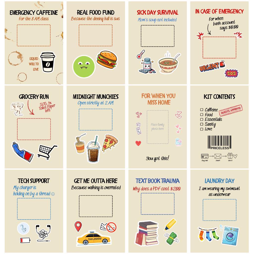 College Survival Gift Card Book “For When…” Funny Interactive Money Holder Graduation Gift 2026 Cash Gift Book for High School Senior College Freshman Dorm Essentials Student Care Package Spiral Notebook