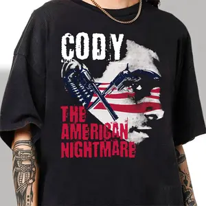 Cody Rhodes Pro Wrestling T Shirt WWE WWF AEW american nightmare-2 WWE Merchandise, Classic Wrestling Jersey, Vintage Wrestling Tees Shirt