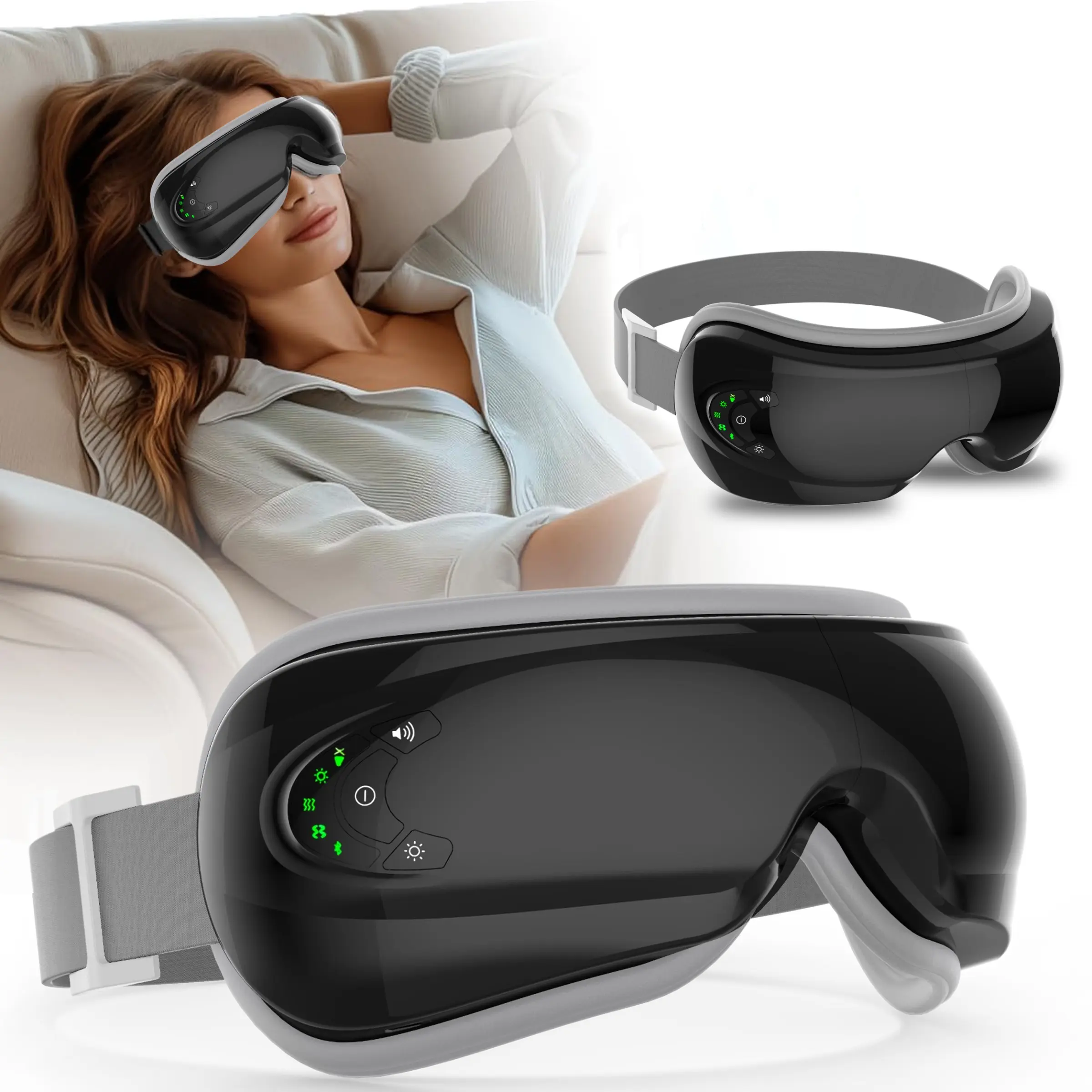 Rechargeable Electric Eye Massager, 1 Box Foldable Eye Massage Tool With 5 Modes for Christmas Gift, Portable Eye Care Instrument For Women & Men, Relaxation Aid