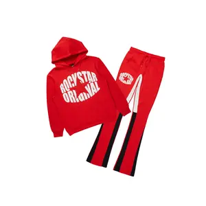 States Red Hoodie Stacked Flare Track Set