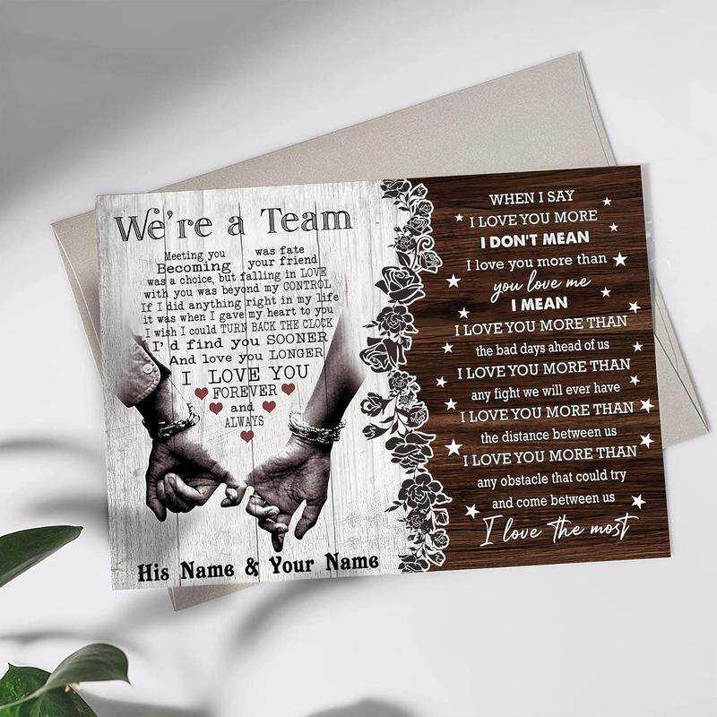 Personalized We're A Team Couple Poster Gift for Him, Her, Husband Wife Christmas Birthday Anniversary Couple Lover Custom Name Poster Canvas Print Wall Art Home Decor Picture for Bedroom LivingRoom