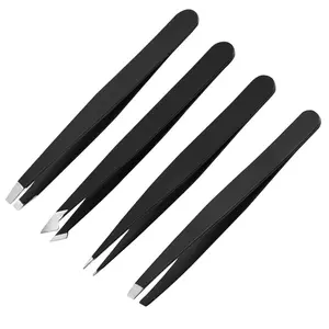 Stainless Steel Eyebrow Tweezers Set, 4pcs Multifunctional Eyebrow Trimmers, Eyebrow Styling Tool, Eyebrow Styling Kit for Beauty Salon and Home Use, Skincare Tools