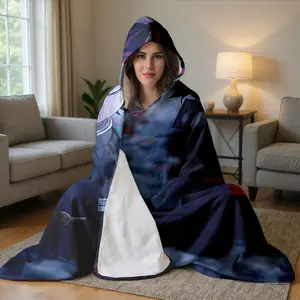 1pc Demon Slayer Tanjiro Hooded Blanket, Flannel Wearable Magic Blanket, Cozy Hooded Blanket, Soft Comfort Warm Cape, Perfect for Home Leisure, TV, Reading, Gaming, Travel, Office Study, Nap, Ideal Gift