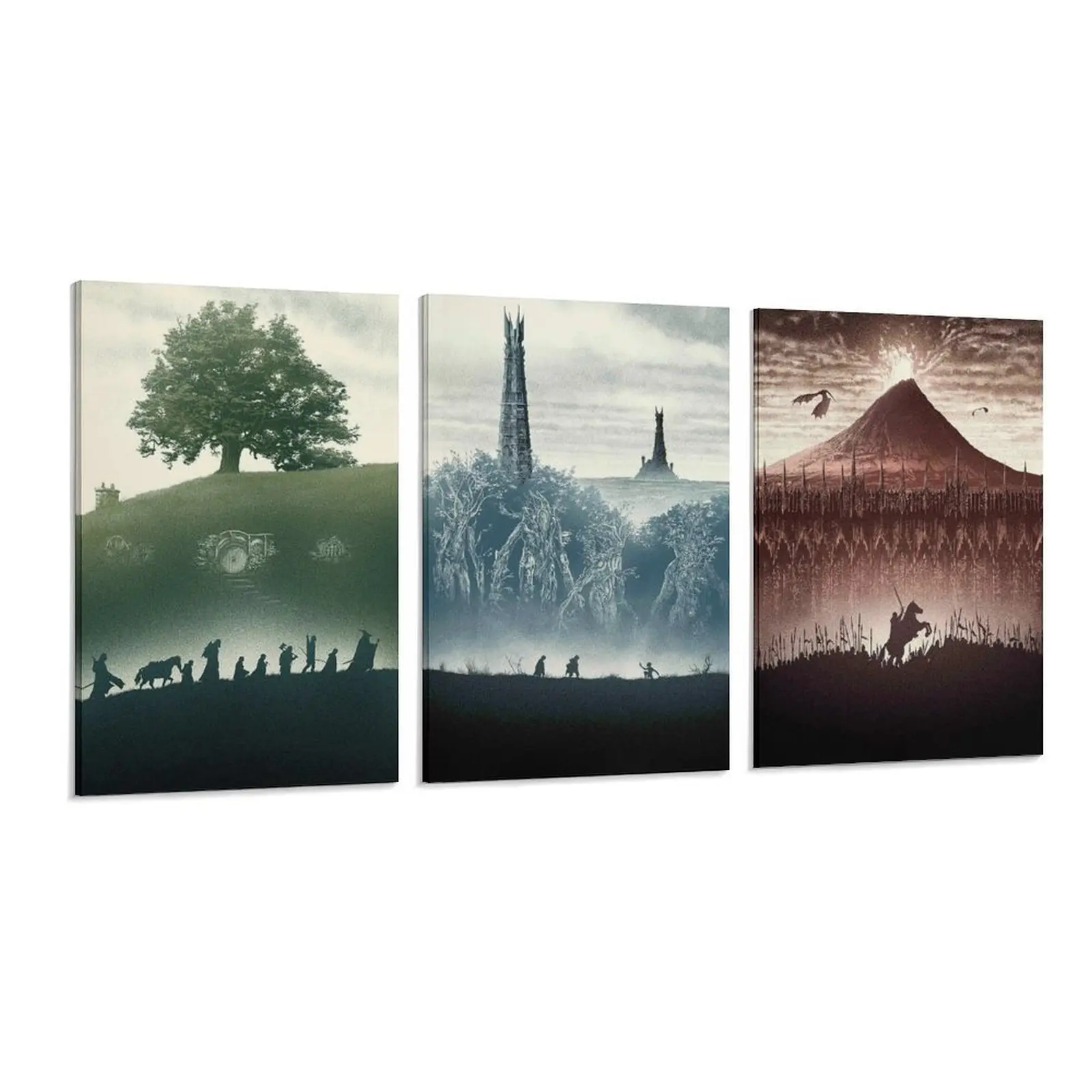 Lord of The Rings Poster Set of 3  Wall Art Home Wall Decorations for Bedroom Living Room  Trilogy LotR Wall Art, Minimalist, Lord of The Rings Gift