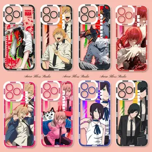 Anime Denji  Makima Reze Power Asa Mitaka Chainsaw Man Phone Cases For iPhone 17 Promax Air 16 15 14 Pro Max Plus 13 12 Transparent Soft TPU Shockproof Protective Cover Gifts For Birthday Valentine Christmas