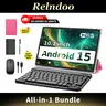 【FALL DEALS】RELNDOO 2026 Back-to-School 10.1in 2-in-1 Android Tablet Computer Bundle, Tablets with Keyboard, Mouse, Stylus, Case, 5G WiFi, Dual Camera, Detachable Touchscreen, Handheld PC, Multitasking, Wireless Gift Set