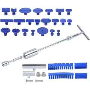 Universal Dent Repair Kit Paint-Free Dent Repair Puller with T-bar Dent Removal Kit 2 in 1 Dent Puller(Long & Short) 22 Glue Pullers 2 Grooves 2 Short Puller Lines 2 Long Puller Lines