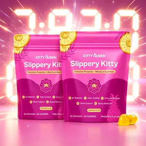 Natural Slippery Elm Feminine Probiotic Gummies, Prebiotics Boost Beneficial Bacteria, Lactobacillus Blend Controls Odor, Hawaiian Pineapple 60ct