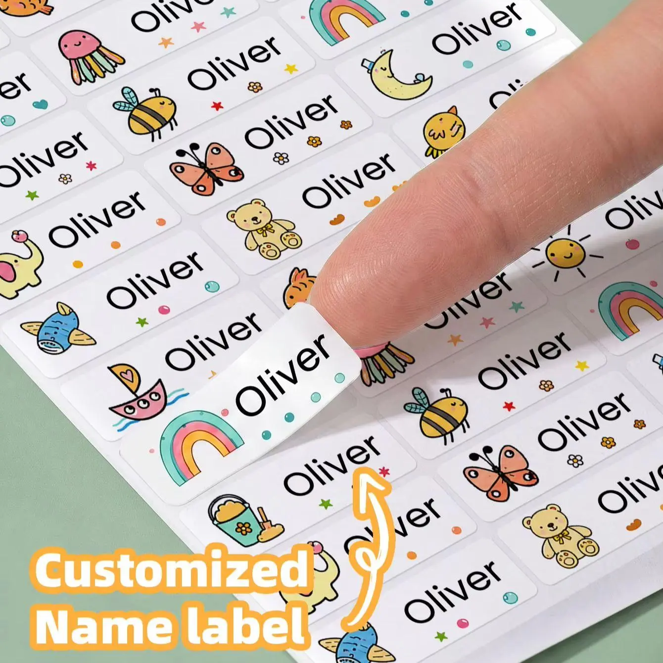 1‑300PCS Custom Waterproof Name Stickers, Personalized Labels for Backpacks, Lunch Boxes, Water Bottles, Headphones & Binders