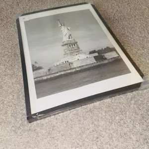 Statue of Liberty New York City Skyline Picture Matted in Black Frame 24" x 18" High-Quality Iconic Landmark Decor