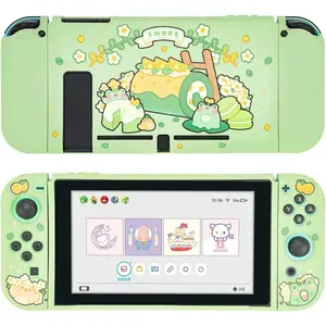 P-CLC012    Protective Case Compatible with Switch, Soft TPU Slim Case Cover Compatible with Switch Console and Joy Con Controller - Matcha Froggy