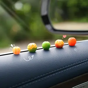 5Pcs Kawaii Car Accessories Mini Orange Shape Cute Design for Car Interior Decoration item