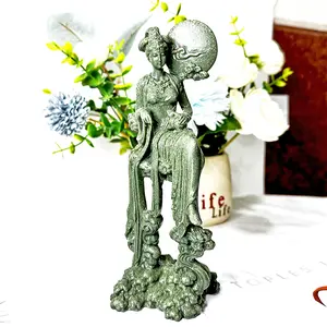 1 count new Natural goddess statue crystal carved woman moon figurine feng shui chakra healing decoration