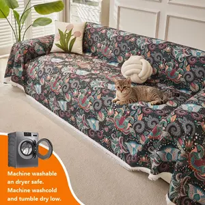 Thick Plush Sofa Cover, Pet-Friendly, Non-Slip, Suitable for 2/3/4-Seater Sofas, Modern Home Decor, All Seasons, Reusable