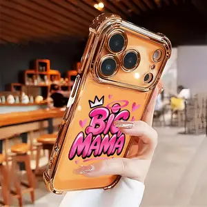 Crown Big Mama Quote Phone Case for iPhone 17 Air 16 15 14 13 12 11 Pro Max Plus Mother's Day Gift Soft Silicone Shockproof 2D Printing Electroplating Safety Cushion