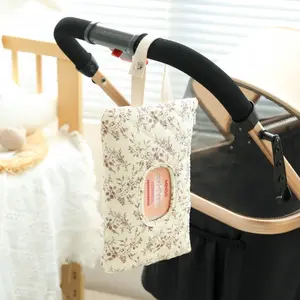 1Pc Hanging Floral Wet Wipes Bag-Beige All Over PrintTextured Pattern Lightweight Portable Tissue & DiaperOrganizer for Strollers Travel Friendly Storage Pouch for DailyUse casual travel durable makeup organizer outdoor bags