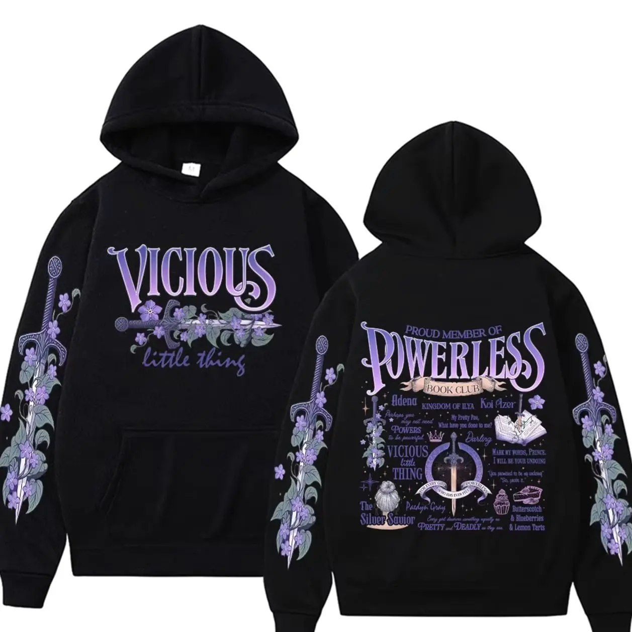 Powerless Book Club "Reckless Romance" Hoodie | Kai Azer Aesthetic Bookish Sweater | Vintage Harajuku Streetwear Unisex Pullover