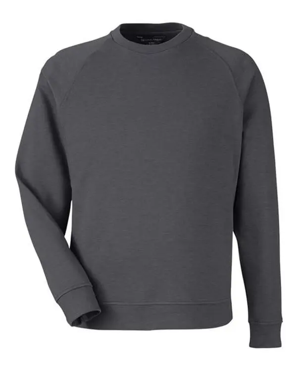 Men's Casual Crewneck Sweatshirt, Fitted Long Sleeve Pullover Top in a Cotton-Blend Interlock Fabric with Banded Hem