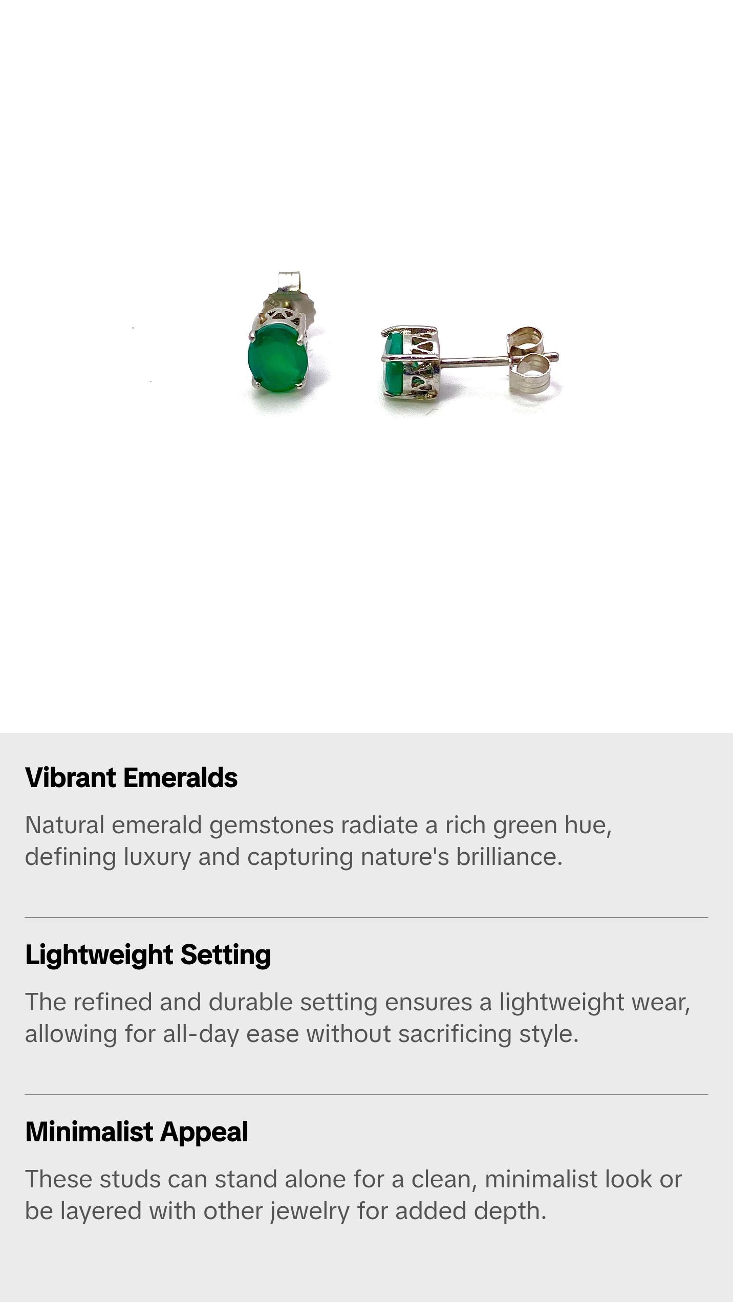 Dainty  Emerald Ear Stud