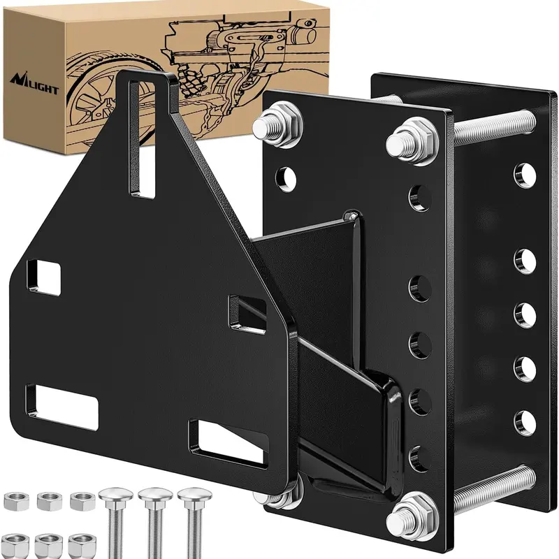 Nilight 3/4-Nut Design Spare Tire Carrier Bracket - 3nut Tire Lock, Solid Iron Multi-Bolt Towing Accessory, Fits 4-6 Lug Wheels on 4"-6" Bolt Patterns, 150 Lbs Capacity, Wind Resistance, for Boat/Flatbeds/Utility Trailers, Includes Boat Fenders