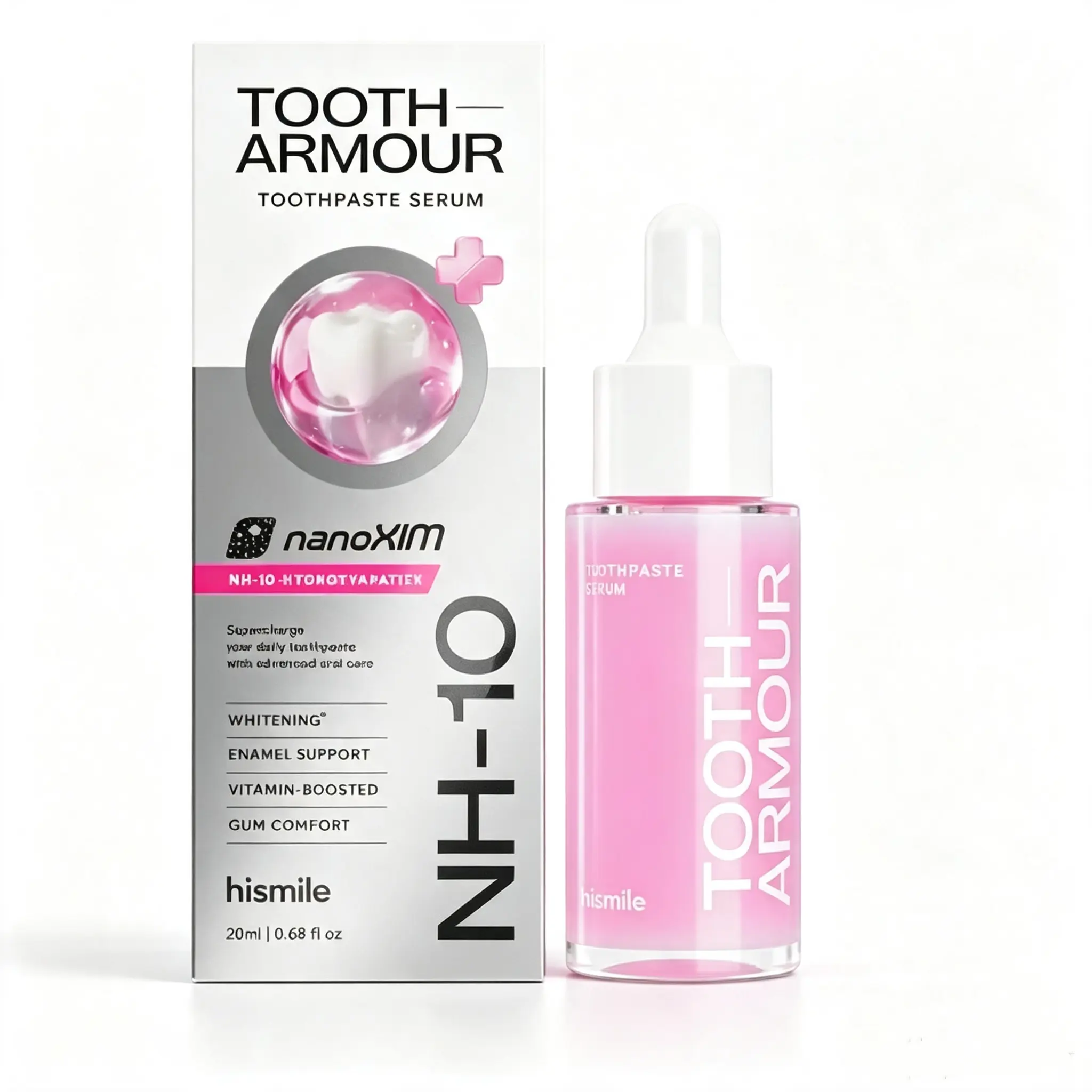Hismile Tooth Armour Fluoride‑Free Toothpaste Serum, Nano Hydroxyapatite Formula, Gentle Care for Sensitive Teeth, Supports Enamel Condition, Infused with Niacinamide, Advanced Oral Care, 20 ml