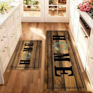 2-Piece Kitchen Area Rug Set, Washable Non-Slip Low-Profile Floor Mats, Ideal for Kitchen Laundry Room Hallway Home Decor Spring Summer, Washable Kitchen Rugs
