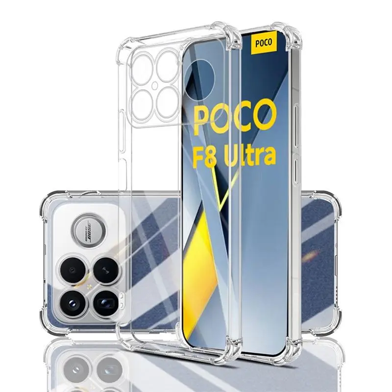 Anti-Yellower Transparent TPU Soft Case For Xiaomi Poco F8 Ultra Pro F8Ultra F8Pro PocoF8Ultra PocoF8Pro Camera Protection Funda