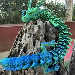 60cm/23.6inch Large 3D Printed Dragon Model, Flying Dragon Decoration, Desktop Ornaments, Perfect for Christmas & Holidays