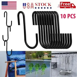 Heavy Duty Metal S Hooks Hanging Organizer 10 Pack