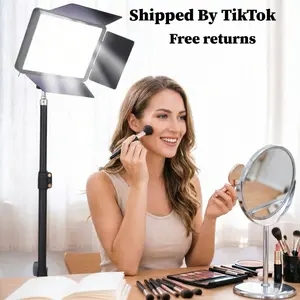 10" Square Selfie Fill Light with 71" Freely extendableTripod Stand Three Color LED Lamp for Live Streaming Makeup Tutorial Video Recording Vlogging Studio Lighting Phone Camera Universal Mount Adjustable Height Gift