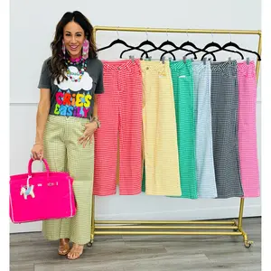 Gingham Straight Leg Pants (Reg.) - 7 Colors