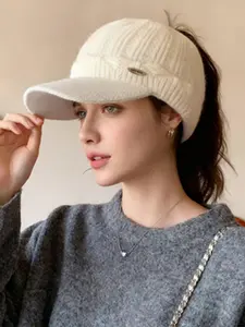 Winter Warm Knit Hat with Ponytail Hole, Unisex Beanie Cap for Women & Men, Perfect Gift for Mom Girlfriend, Multiple Colors Available, Knitted Winter Hat