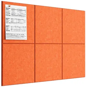 MaxGear Large Cork Board for Wall 36" x 24", Orange Bulletin Board, 6 Pack Felt Wall Tiles with Pushpins, Cork Boards for Office Push Pin Board Tack Board Felt Board