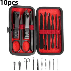 Stainless Steel Nail Clippers Set, 10-Piece High-Quality Anti-Splash Nippers, Professional Manicure Pedicure Tools, Travel & Home Use