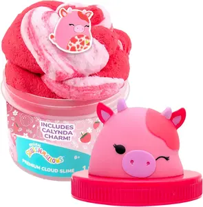 Calynda The Cow Premium Cloud Slime 8 oz Strawberry Scented Super Soft Sludge Toy with 3 Fun Slime Add Ins for Kids