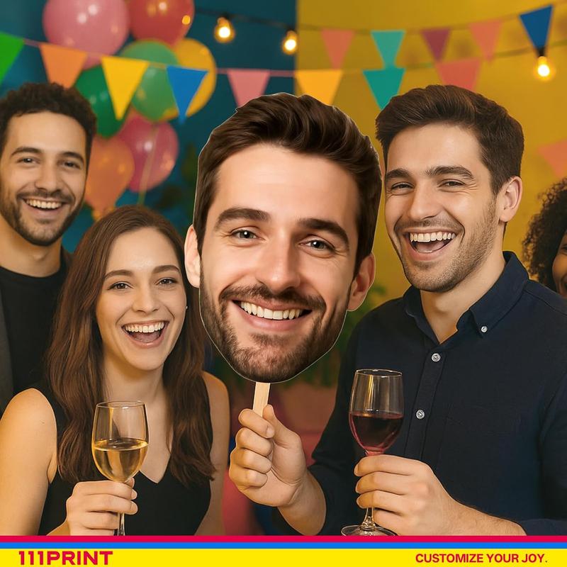 Custom Big Head Cutout, Face on a Stick, 11 Sizes 6'' up to 48", Hat Options, Personalized Life Size Cardboard Cutouts, Party Decor, Birthday, Wedding, Upload Your Photo, 1 PC