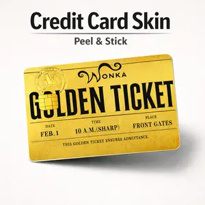 Wonka GOLDEN TICKET-Credit Card Skin Sticker, Ultra-thin Waterproof Scratch Resistant Card Art Stickers