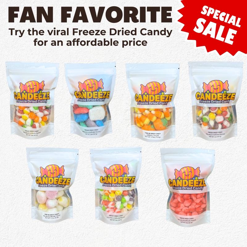 Candeeze Freeze Dried Candy Bundle - Pick & Choose 20+ Flavors - Made in USA - TikTok Shop - Crunchy & Crispy Candy Sweet Snack