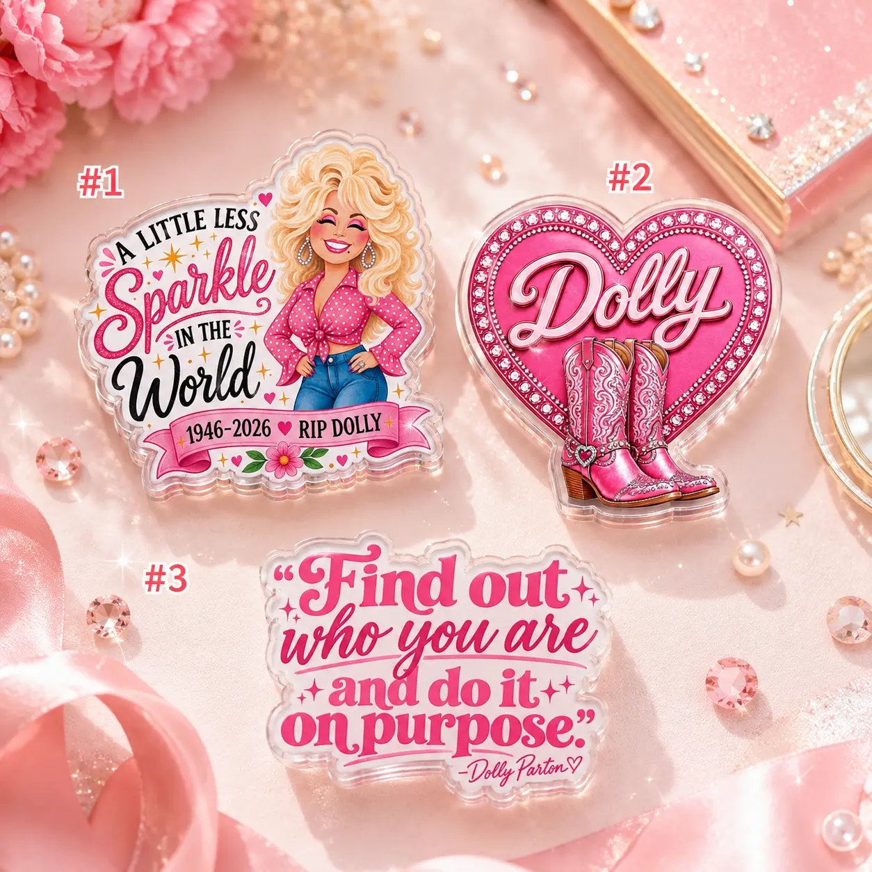 Dolly Parton Inspired Phone Grip, Pink Country Music Acrylic Phone Holder, Western Cowgirl Phone Accessory, Country Music Lover Gift